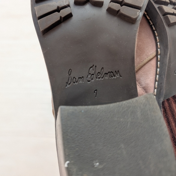 SAM EDELMAN Pryce Women's Tan Suede Leather Ankle Boots Size 7 - Picture 6 of 10